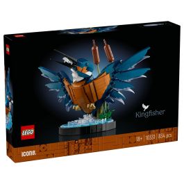 Lego 10331 Icons Kingfisher (Kungsfiskare) Fauna 2024 V29 - Set de construcción de kungsfiskare para adultos con soporte de exhibición