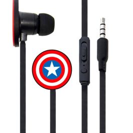 ERT GROUP Auriculares Capitán América Marvel con Control Remoto, Jack 3.5mm, Material ABS de alta calidad