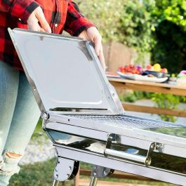 Pack Barbacoa Plegable de Acero Inoxidable para Carbón y Encendedor Eléctrico Recargable y Flexible InnovaGoods