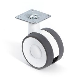 Q&Q Rueda Giratoria Kroos Aro Doble Ø60 Con Placa, Acabado Blanco, Sin Freno. Soporte de Acero y Aro de Copolímero Fibra de Vidrio. Precio: 2.50000036. SKU: B1CM3ZDEFJ