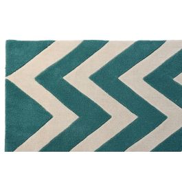 DKD Home Decor Alfombra Urban Bicolor con Diseño Zigzag 230 cm x 160 cm y 2 cm de Grosor. 100% Poliester 1800 gsm.