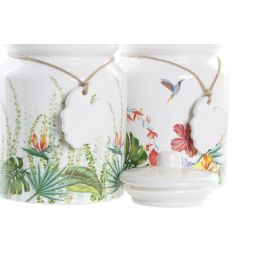 DKD Home Decor Bote Tropical Decorativo de Dolomita 2,35 L Multicolor Apto Microondas y Lavavajillas 15x15x21 cm Set 2 Unidades DKD Home Decor Bote Tropical Decorativo de Dolomita 2,35 L Multicolor Apto Microondas y Lavavajillas 15x15x21 cm Set 2 Unidades