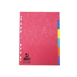 Q-connect Separador Cartulina Brillo Juego de 6 Separadores DIN A4 Multitaladro