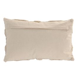 DKD Home Decor Pack de 2 Cojines Boho de Algodón Crudo 30x50 cm, Hechos a Mano, con Cremallera y Relleno de 380g
