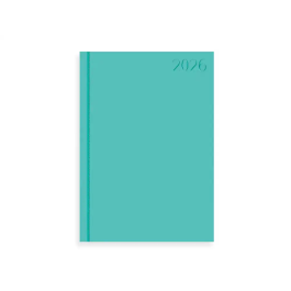 Liderpapel Agenda 2026 Corfu A5 Día Página Encuadernada Verde Menta Simil Piel Papel 60gr FSC 15x21 cm