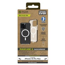Muvit Funda Recycletek MagSafe Shockproof para iPhone 15 - Material Reciclado, Protección contra Golpes y Caídas