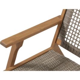 Bora Sillón de Jardín Bajo de Madera de Acacia con Certificación FSC y Resina de Mimbre - Medidas: An. 60 x Pr. 76 x Al. 73 cm