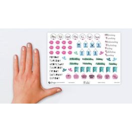 Avery 54542Z Sobre con 2 Hojas 76x120mm y 132 Pegatinas Días de la Semana Adhesivas Desmontables Multicolor Mate Papel