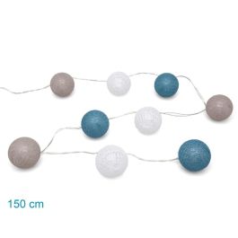 KioKids Guirnalda de Luz LED Azul 1,5m, con 9 Bolas de Colores, Funciona a Pilas. Perfecta para Dormitorio o Habitación Infantil Bebé