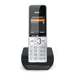 Gigaset COMFORT 500 Teléfono DECT Inalámbrico con Manos Libres, Identificador de Llamadas, 200 Entradas, Negro/Plata