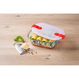 Pyrex Hermético Rectangular Cook&Heat de Vidrio Borosilicato 1.1 L con Tapa Hermética, Apto Horno, Microondas, Congelador y Lavavajillas.