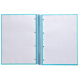 Antartik Cuaderno espiral A4 micro antartik tapa forrada 80h 90 gr cuadro 5mm turquesa