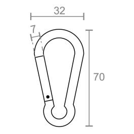 Edm Mosquetón Msq04 Aluminio, 7 x 70 mm, 2 Unidades, Colores Surtidos