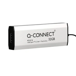 Q-connect Memoria USB Flash Drive 32 GB USB 3.2 Tipo C Conector Deslizante Plateado
