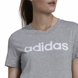 Camiseta de Manga Corta Mujer Adidas Essentials Logo Mujer Gris claro (L)