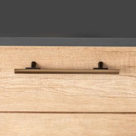 Emuca Lote de 5 tiradores para mueble Riad, L168mm, intereje 128mm, Aluminio, Bronce