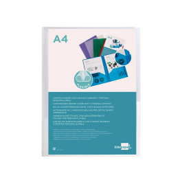 Liderpapel Carpeta Dossier con 2 Bolsas Canguro 45684 Polipropileno DIN A4 Transparente