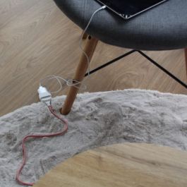 Chacon CHA5411478661139 Extensión Textil Rojo/Blanco 6 Amperios 1.5 metros con pies blancos