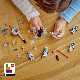 LEGO 75345 Star Wars Pack de Combate Soldados Clon 501, Incluye 4 Minifiguras y Cañón Antivehículo AV-7, +6 Años
