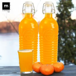 La Mediterran Botella Vidrio Clásica Boca Ancha 1.1L 30.4 x 9.2 x 9.1 cm