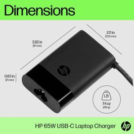HP Cargador para portátil USB-C de 65W, compatible con la mayoría de dispositivos USB-C