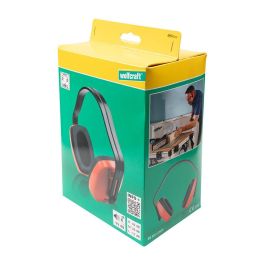 Wolfcraft Casco Estándard (CE) 4957000 Protector Auditivo SNR 29 dB (UE) 2016/425 EN 352-1:2020 Rojo