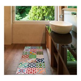 Croma Collection Alfombra vinílica mosaico terracota estampado 50x110 cm, antideslizante, PVC