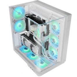 Mars Gaming MCINFINIOW Caja Torre Gaming Blanca con Cristal Templado Curvo Panorámico, 2 Ventiladores ARGB y USB-C. Compatible ATX. Precio: 133.50000059. SKU: B153KTH4MB