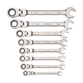 Irimo Juego 8 llaves combinadas carraca cabeza flexible/fija 8-19mm 19-8-h, aleación de acero, cromado mate, ISO3318 y DIN3113 Precio: 100.49999971. SKU: S7918411