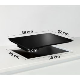 Oceanic Vitrocerámica 5200W 3 Zonas Negro 60 cm con Temporizador y Controles Sensibles