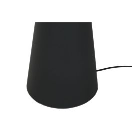 DKD Home Decor Lámpara de Pie Tropical Negra de Fibra y Metal 171 cm Alto, Base 80x80 cm - Compatible E27, 50W. Diseño Desmontable