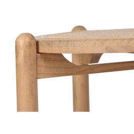 DKD Home Decor Mesita Auxiliar Balines Marron Ratán y Paulownia 38 x 54.5 x 38 cm