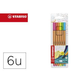 Rotulador Stabilo Punta De Fibra Point 88 Blister 6 Colores Surtidos Neon Precio: 5.59000035. SKU: B1J9J535KS