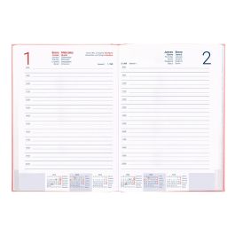 Agenda Encuadernada Liderpapel Creta 170x240 mm 2025 Dia Pagina Color Rosa Papel 70 gr