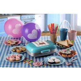 Ariete 1972/01 Sandwichera 3 en 1 para Sándwiches, Donuts y Cupcakes, Diseño Retro Azul