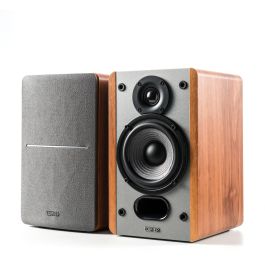 Edifier P12 Altavoces Pasivos de Estantería Alámbricos 20W MDF, Color Madera y Gris, Juego de 2 para Hogar