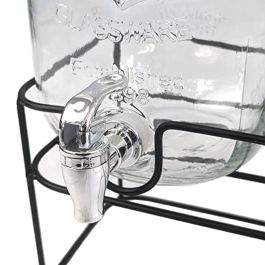 Inde Tarro Dispensador con Grifo 4L y Soporte de Metal, Medidas 17.4 x 30.5 x 16.9 cm