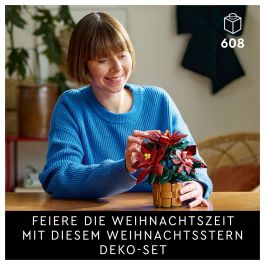 LEGO 10370 Icons Flor de Pascua, Juego Construcción 608 Piezas, 18+ Años