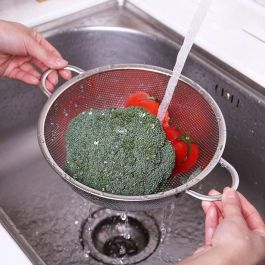 Quttin Escurridor de Cocina de Acero Inoxidable 25.5 cm x 10 cm - Utensilio para Drenar Alimentos (12 Unidades)