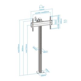 TooQ FS2270M-B Soporte de suelo para TV hasta 70", Plata, Aluminio