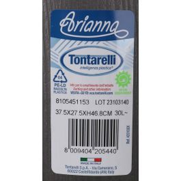 Tontarelli Pongotodo con Tapa 30 L Arianna Grafito 37.5x27.5x47 cm (6 Unidades)