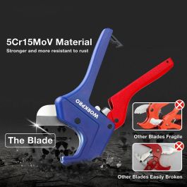 Workpro Tijera Cortatubos de Liberación Rápida con Trinquete, Capacidad 60.5 mm