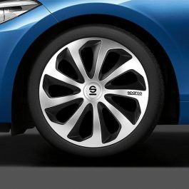 SPC SPC1473SVBK Tapacubos Modelo Sicilia Bicolor 14" Plata-Negro 4 Unidades, ABS alta resistencia, ligeros, fácil instalación