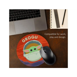 Wondee Alfombrilla de Ratón Redonda Grogu Mandalorian Antideslizante 200 mm Control Preciso Cómoda Lavable