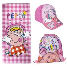 Cerdá Saquito con Toalla y Gorra Infantil Peppa Pig para Niños/Niñas de 2 a 8 Años - PINK