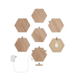 Nanoleaf Hexagons Starter Kit 7PK Paneles de Iluminación Inteligente Modulares con Acabado Madera
