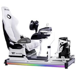 Thermaltake GF500 Flight Simulator Cockpit Snow Cabina de vuelo Blanca Aluminio GSC-F50-CPASWH-01