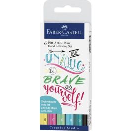 Faber Castell Rotuladores Pitt Artist Pen Hand Lettering Superfina-Pincel C-Surtidos Pastel Estuche 6 Ud - Tinta pigmentada, resistente al agua, punta S y B, colores variados Precio: 10.50000006. SKU: B1765FPLTA