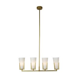 DKD Home Decor Lámpara Techo Moderno Dorado Blanco Metal Cristal 67 x 14 x 22 cm