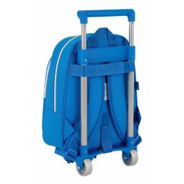 Safta 524 705 Mochila Escolar con Carro RCD Espanyol Oficial 27x33x10 cm, Poliéster 600D, Edad 3+ Años, Blanco y Azul
